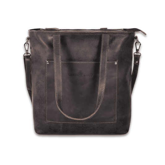 Classic Dark Brown Leather Tote Bag