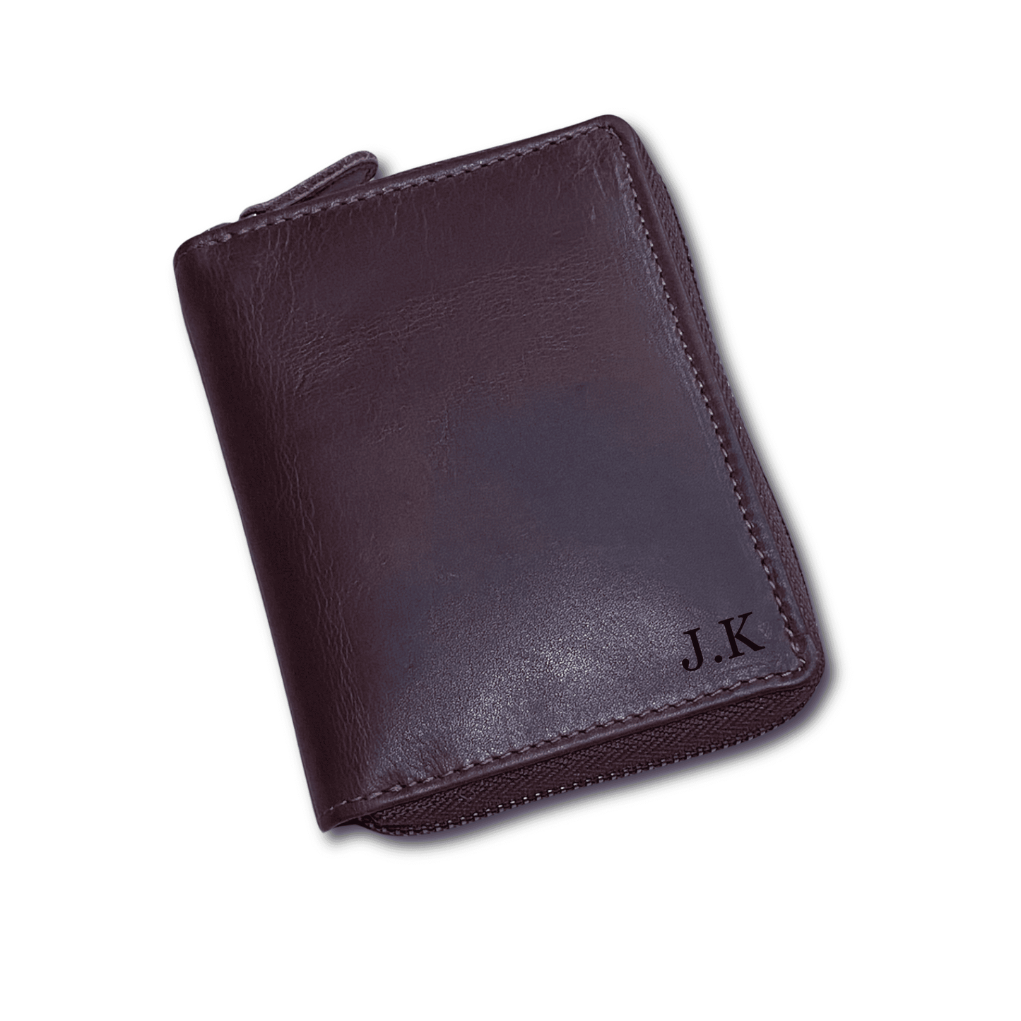 Wine Zip Around  Leather Men Wallet - KALGHI