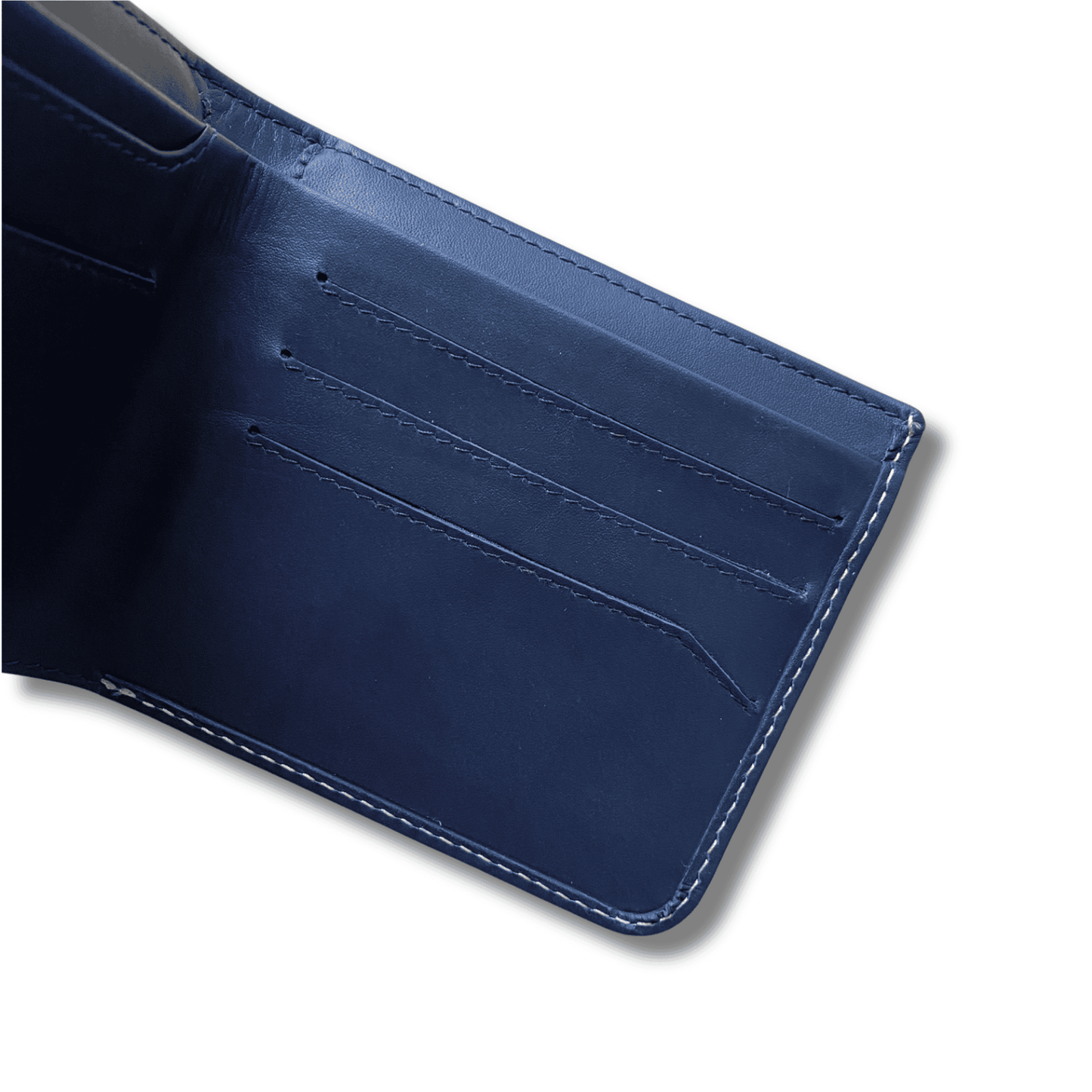 Personalised Navy Blue Leather Wallet- KALGHI