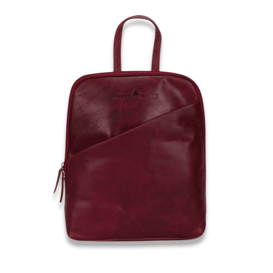 Leather Women's Backpack- Rosewood