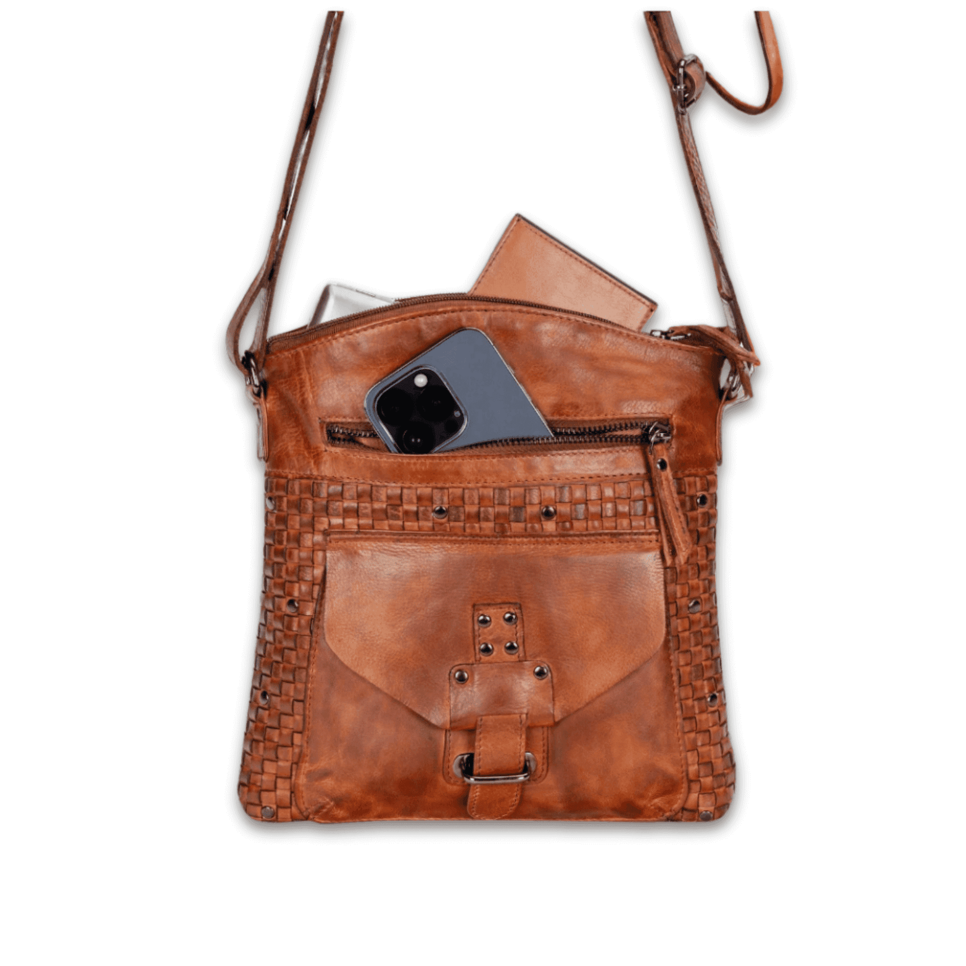 KALGHI Shoulder Bag Leather Shoulder Bag - Cognac