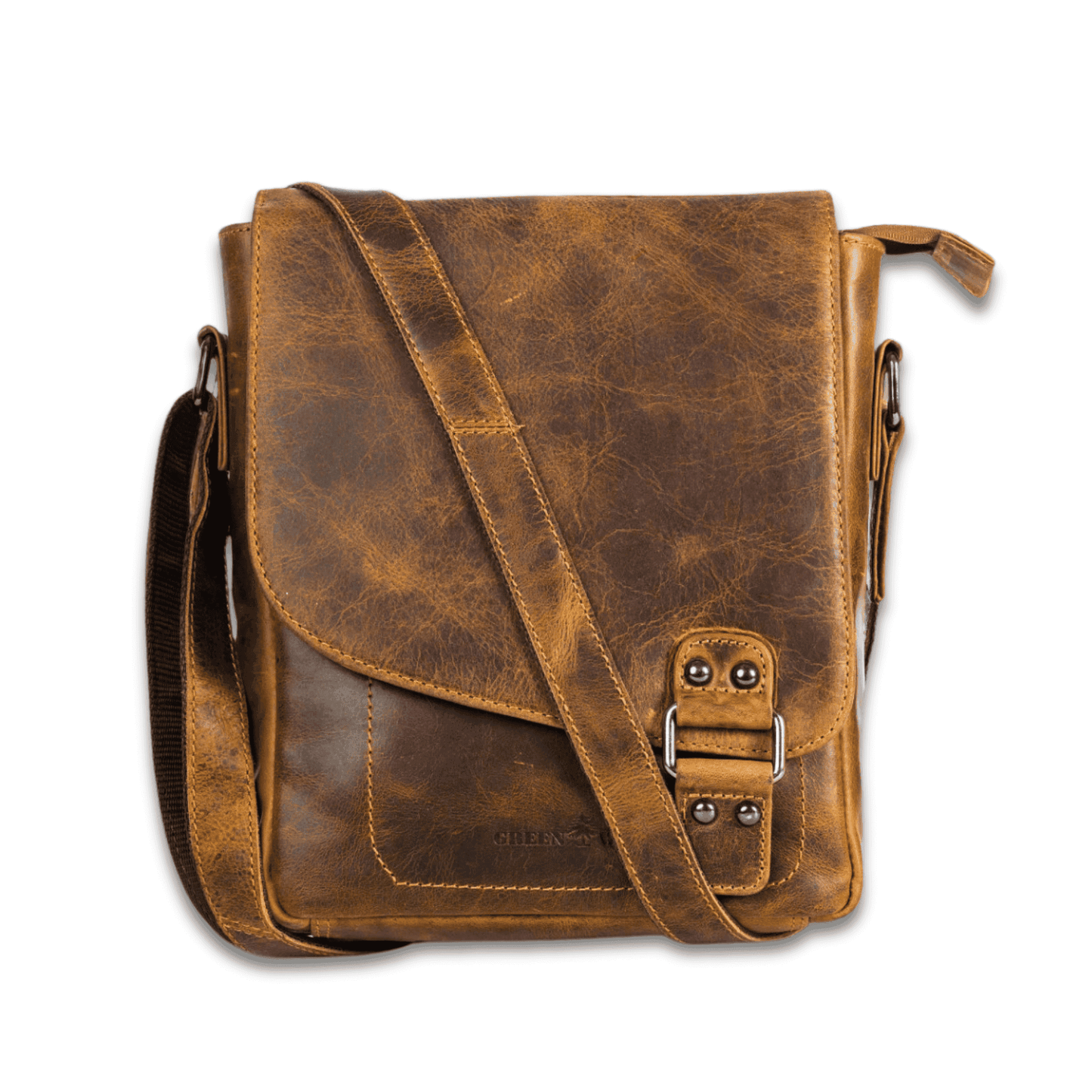 Leather Shoulder Bag Camel - Harry