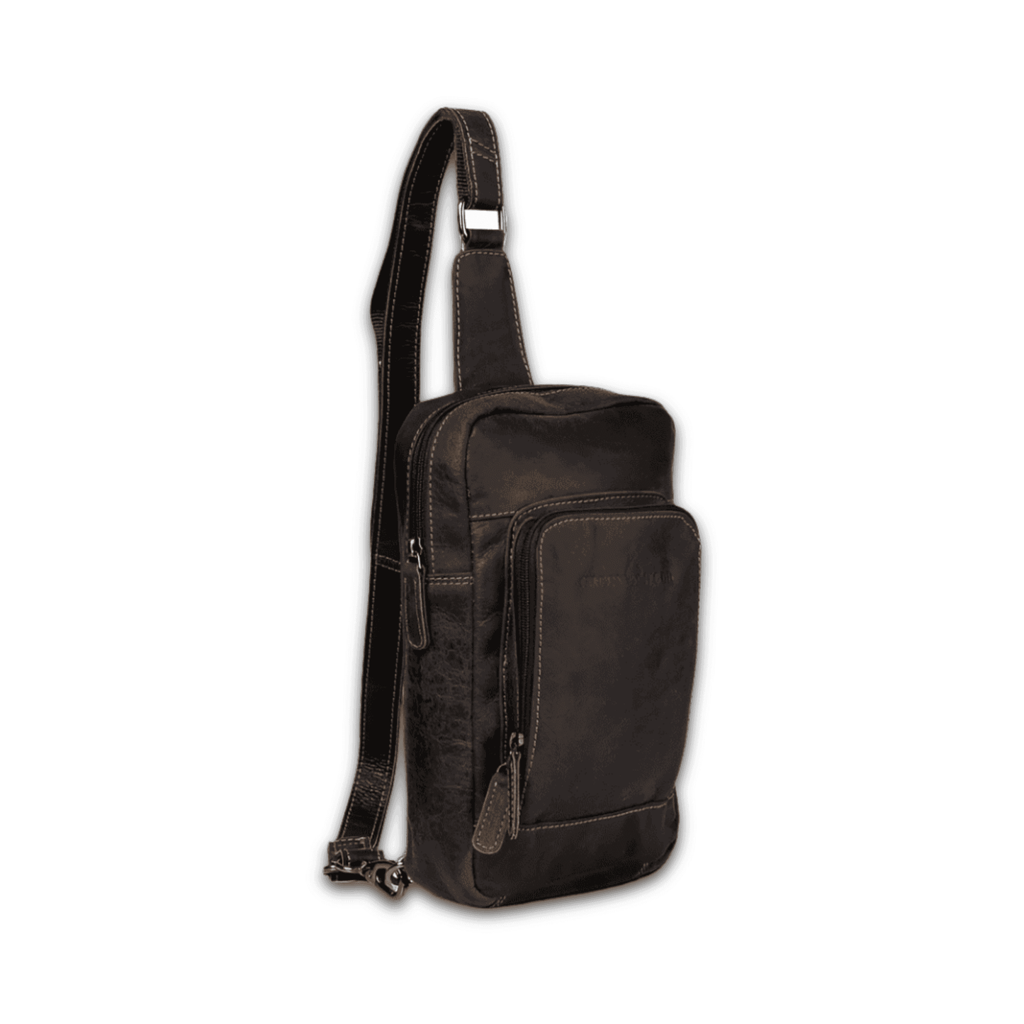 Leather Crossbody Bag-Dark Brown