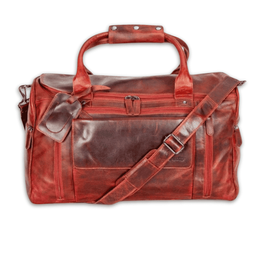 Leather Travel Duffle Bag Large -Rosewood