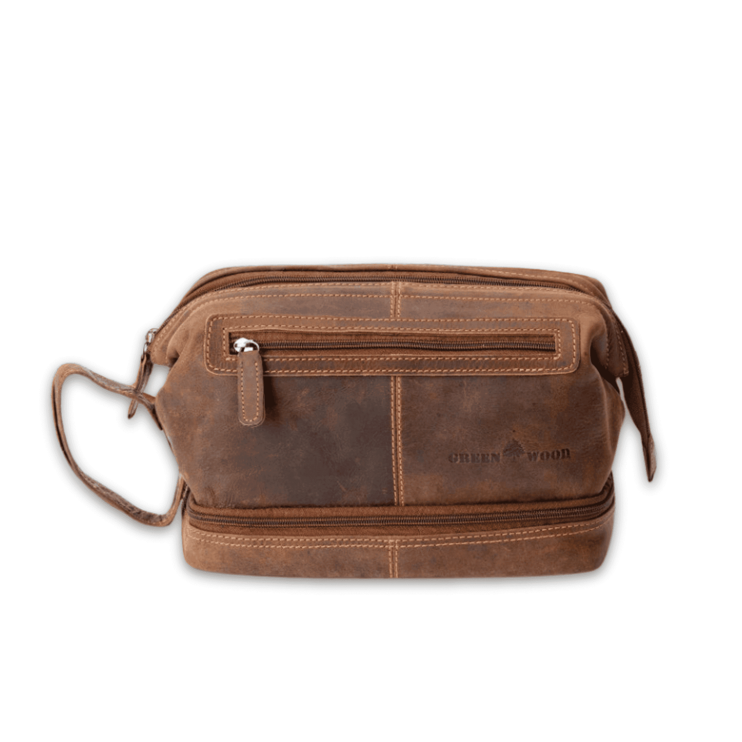 Leather Toiletry Bag- Sandel