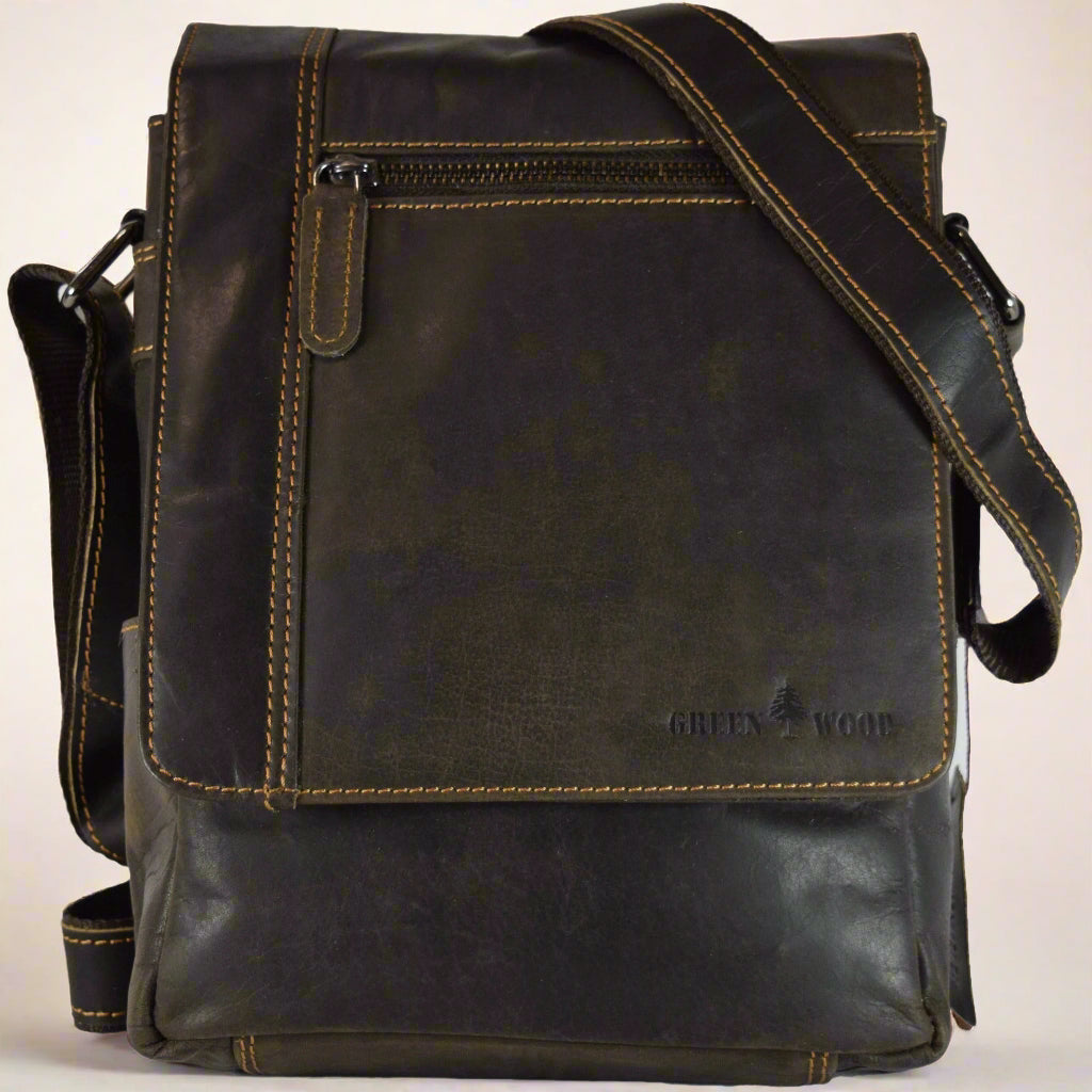 Mini- Leather Messenger - Brown Mini-Messenger Unisex KALGHI