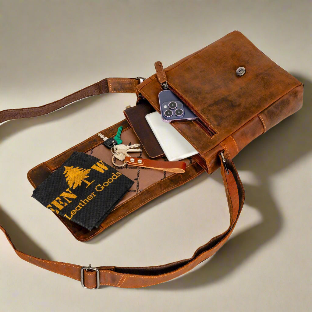 Mini Leather Messenger - Sandel Mini-Messenger Unisex KALGHI