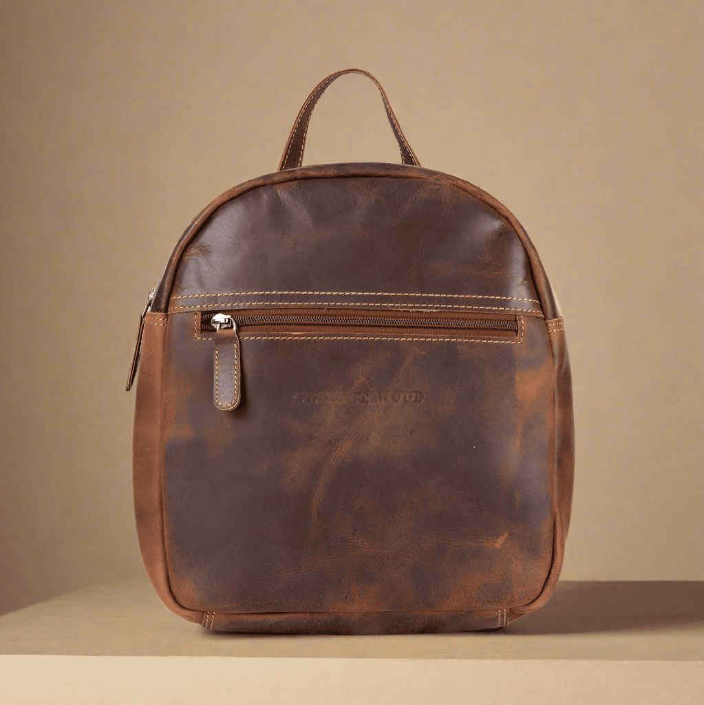 Ariel Brown Leather Backpack BACKPACK KALGHI