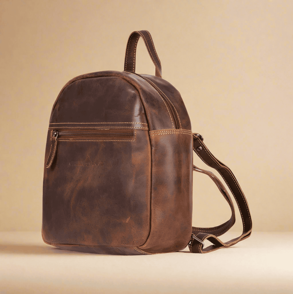 Ariel Brown Leather Backpack BACKPACK KALGHI