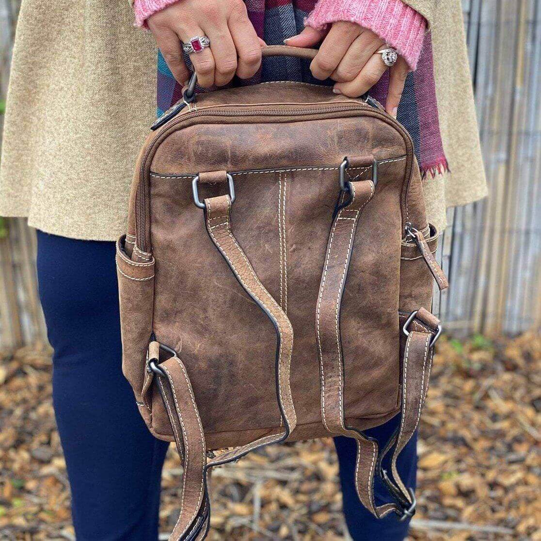 Leather Backpack Brown- KALGHI BACKPACK KALGHI