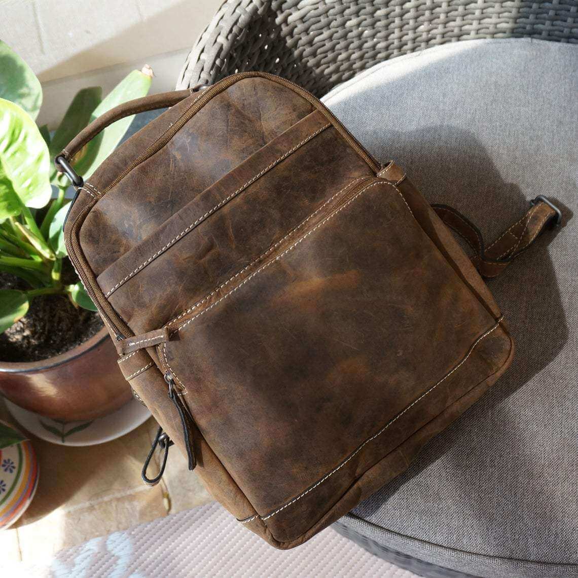 Leather Backpack Brown- KALGHI BACKPACK KALGHI