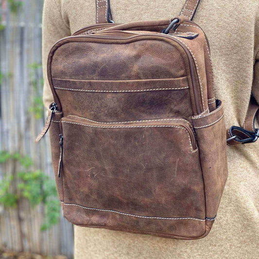 Leather Backpack Brown- KALGHI BACKPACK KALGHI