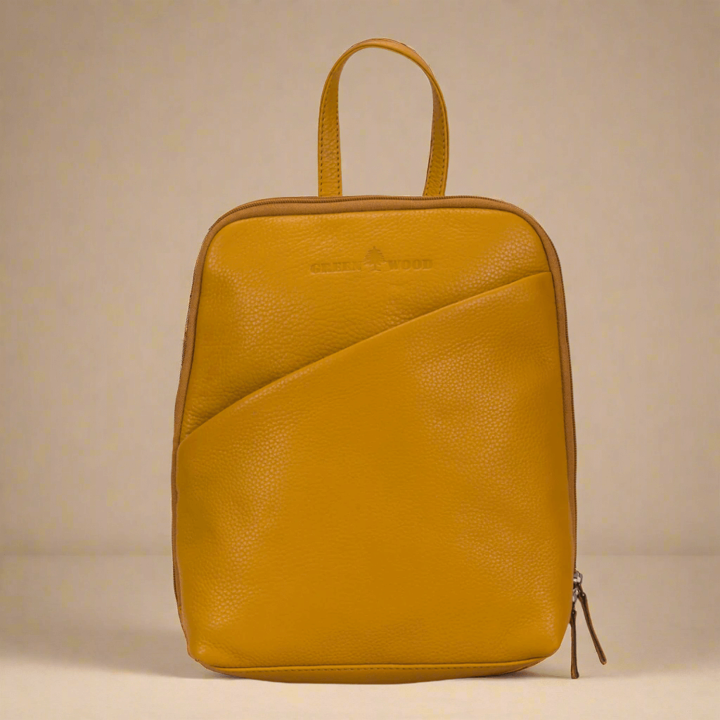 KALGHI Backpack Leather Women's Backpack Claire - Yellow