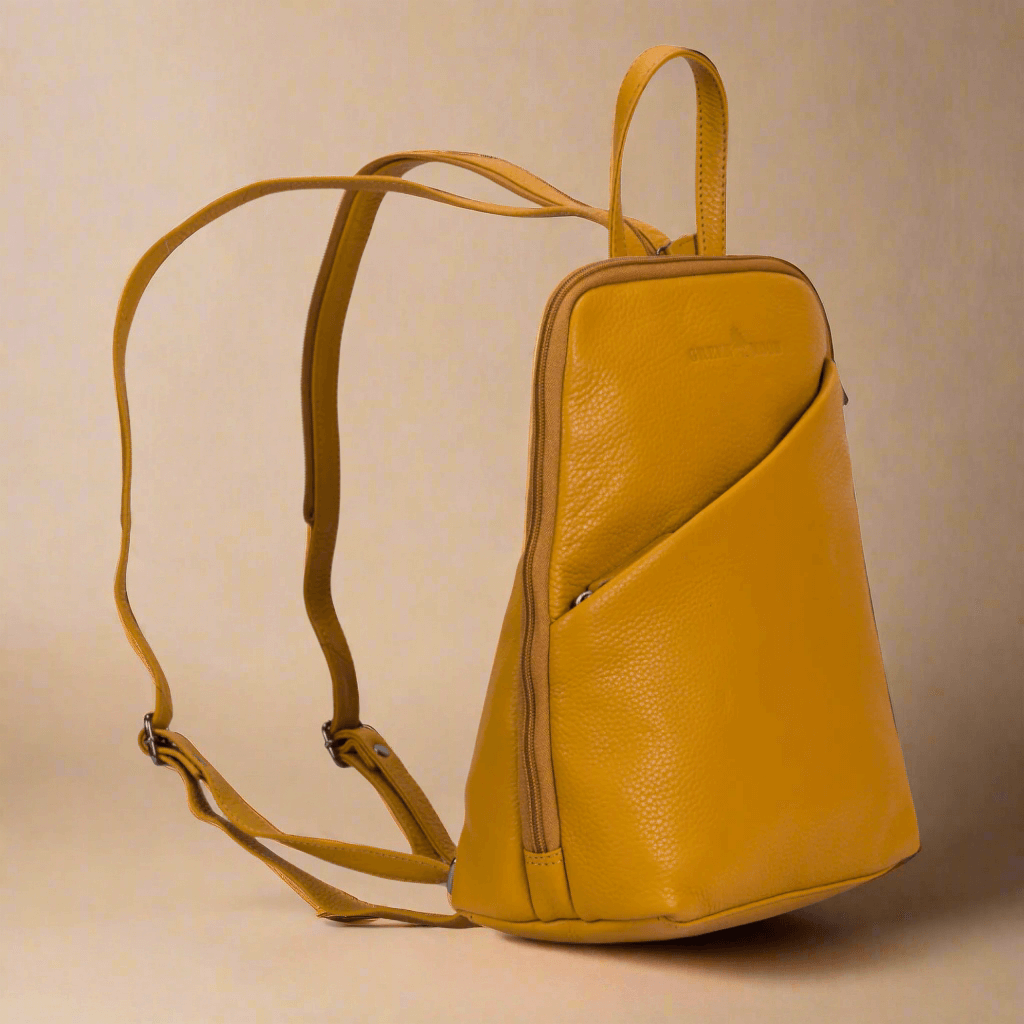 KALGHI Backpack Leather Women's Backpack Claire - Yellow