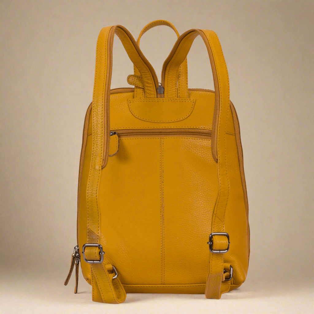 KALGHI Backpack Leather Women's Backpack Claire - Yellow