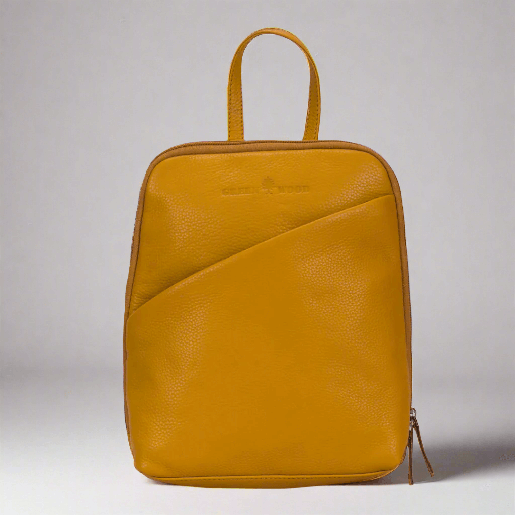 KALGHI Backpack Leather Women's Backpack Claire - Yellow