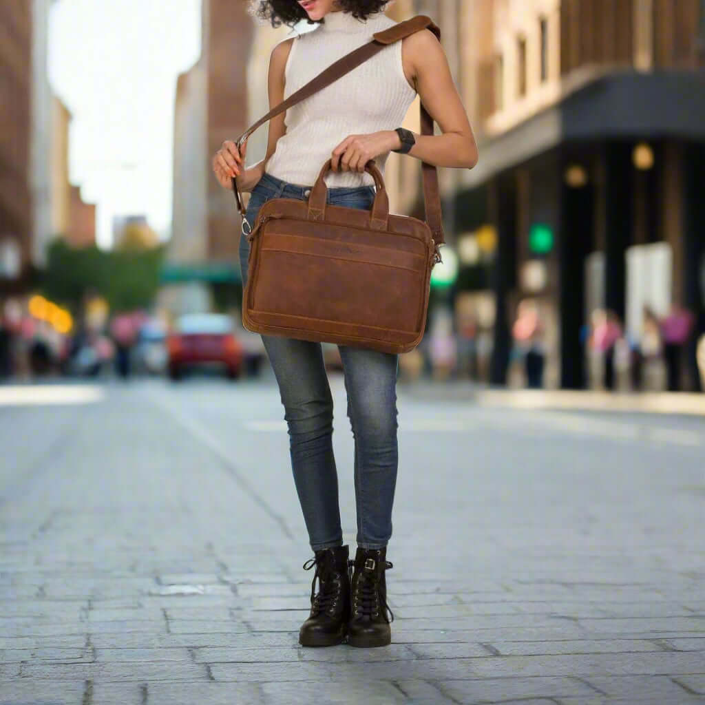 Vintage Leather Briefcase Sandel Briefcases KALGHI