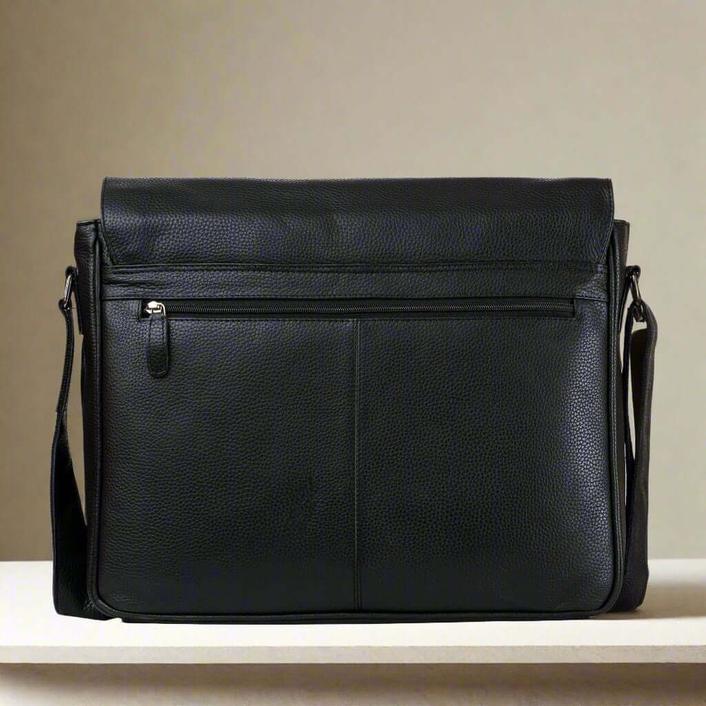 KALGHI Laptop Bag Leather Laptop Bag - Black