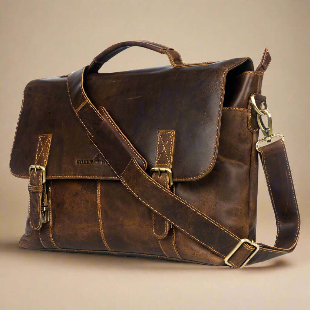 Leather Laptop Bag Leeland Laptop Bag KALGHI