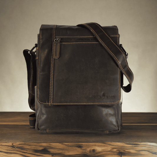 Mini- Leather Messenger - Brown Mini-Messenger Unisex KALGHI