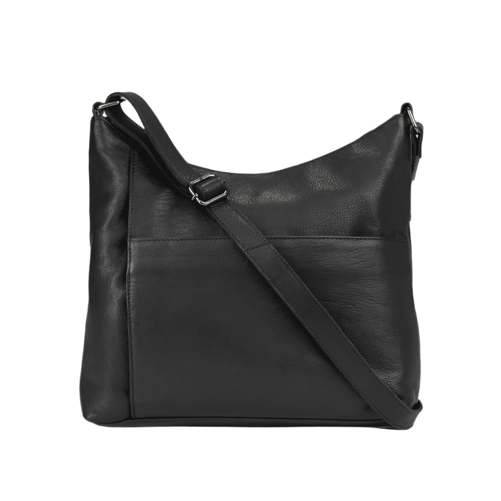 KALGHI SATCHEL Black Shoulder Leather Bag Leena