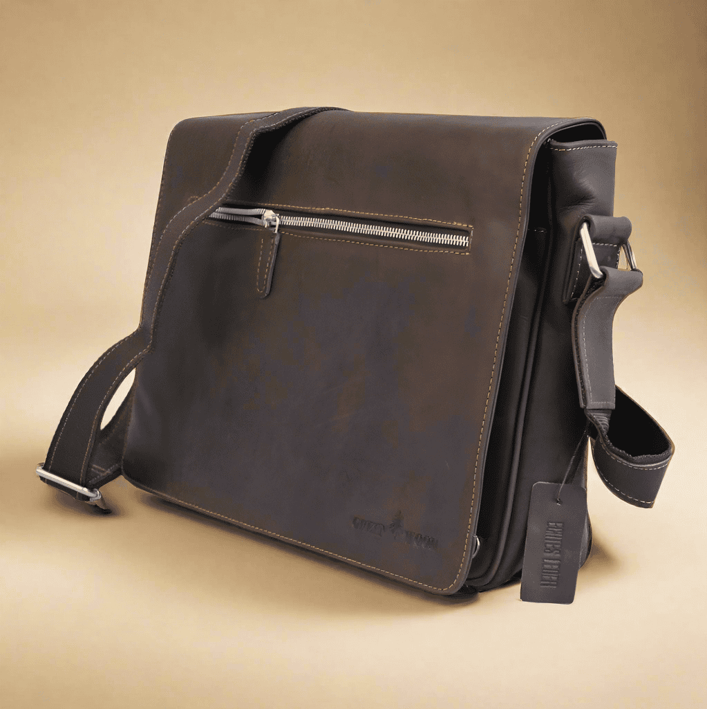 Brown Leather Laptop Bag SATCHEL KALGHI