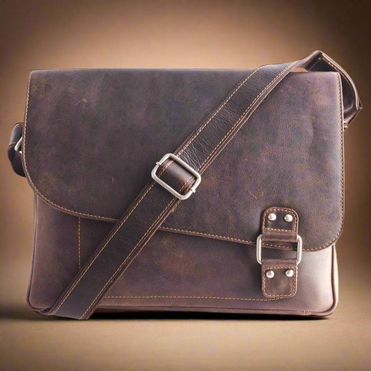 Leather Shoulder Bag Brown SATCHEL KALGHI