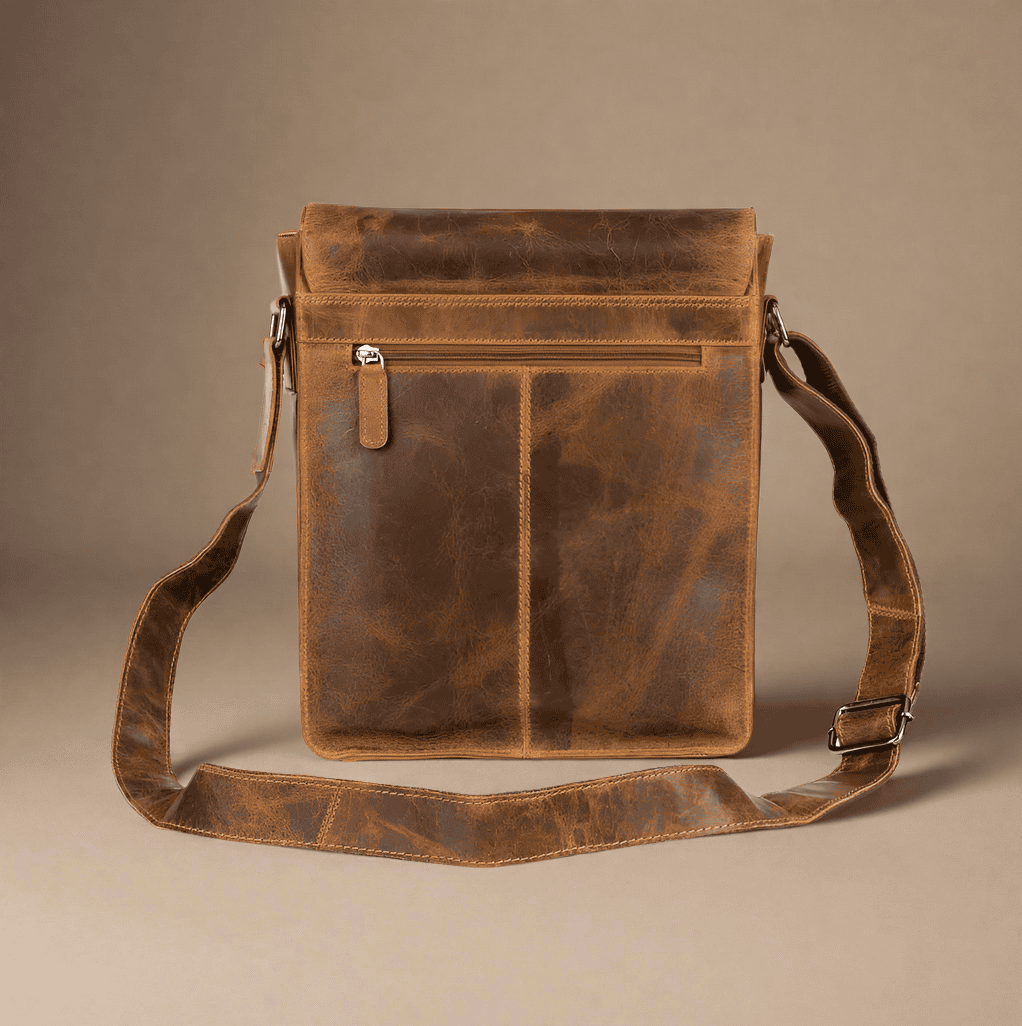 Leather Shoulder Bag Camel SATCHEL KALGHI