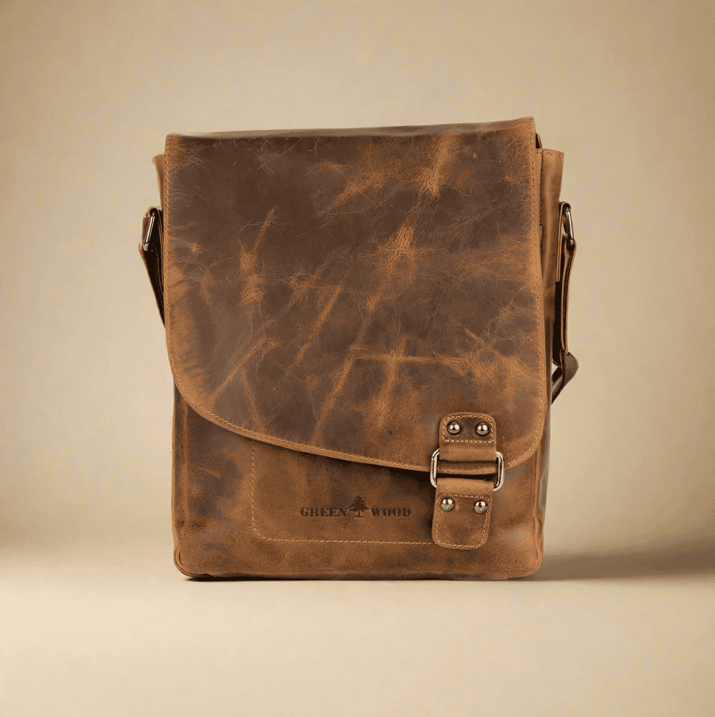 Leather Shoulder Bag Camel SATCHEL KALGHI