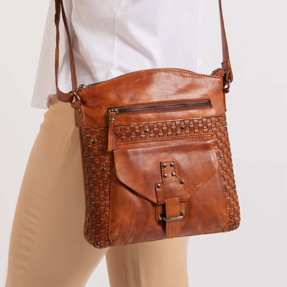 KALGHI Shoulder Bag Leather Shoulder Bag - Cognac