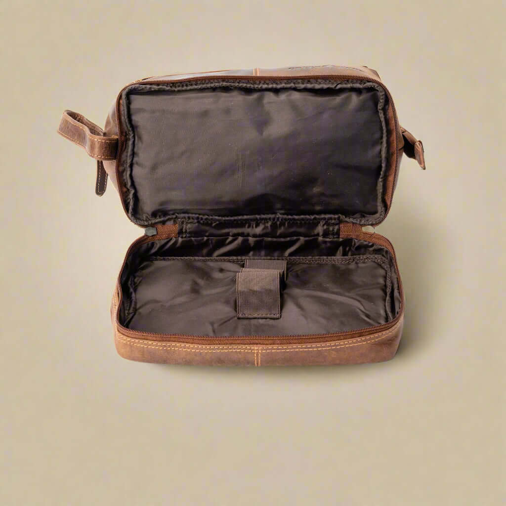 KALGHI Toiletry Bag Leather Toiletry Bag- Sandel