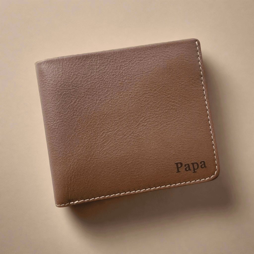 Personalised Tan Leather Wallet- KALGHI WALLET KALGHI   