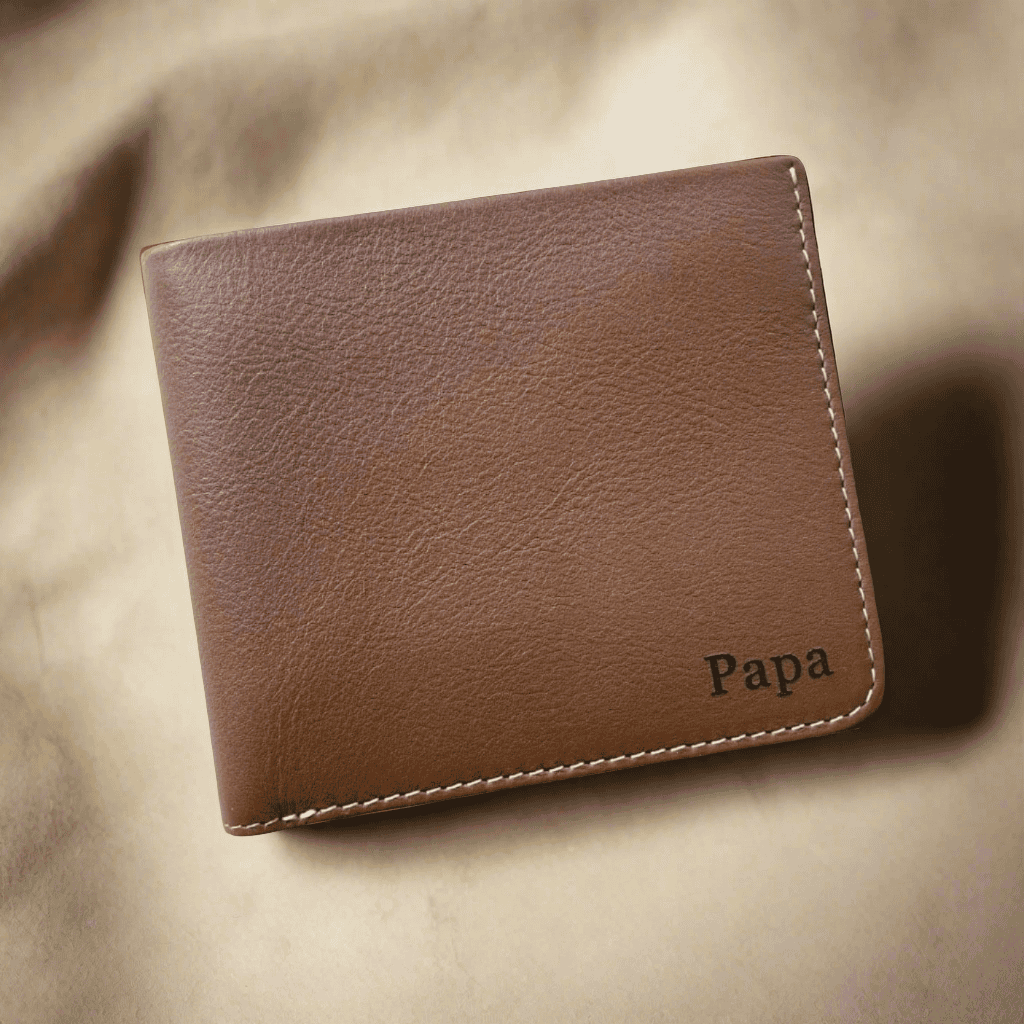 Personalised Tan Leather Wallet- KALGHI WALLET KALGHI   